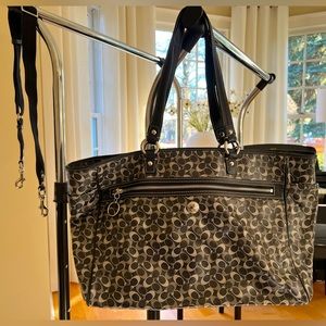 Coach- Large Black & Grey Tote Bag